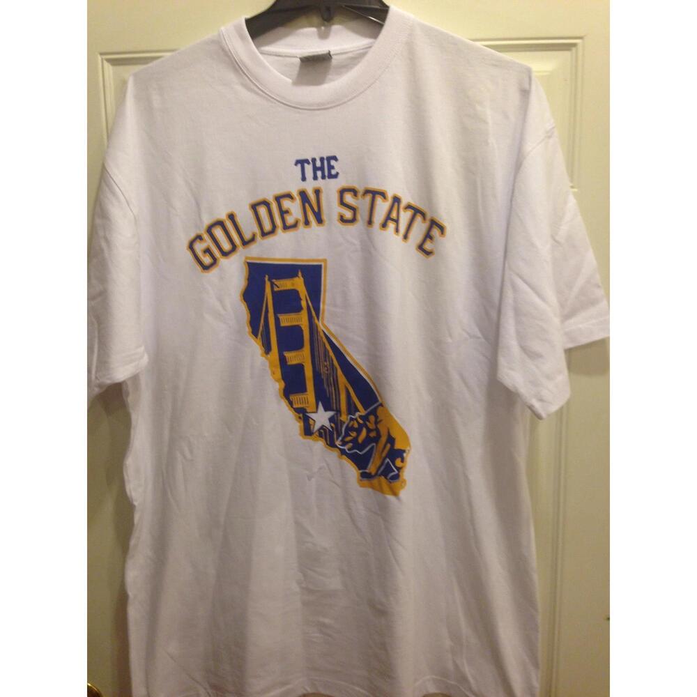 The Golden State Map T-Shirt White Color - Warriors Color Adult T-Shirt